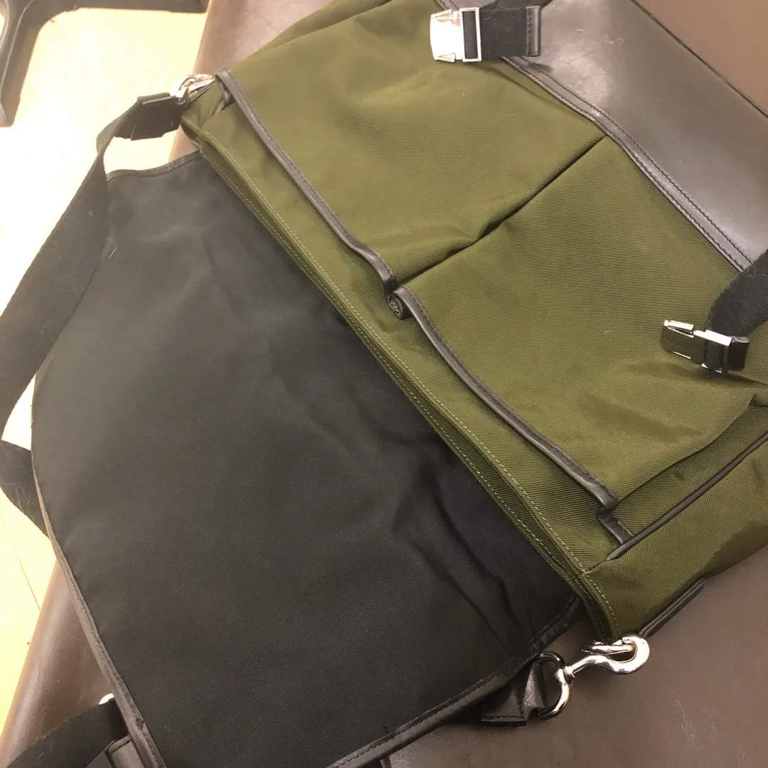 New Leather And Canvas Messenger Bag By Banana Republic photo 3