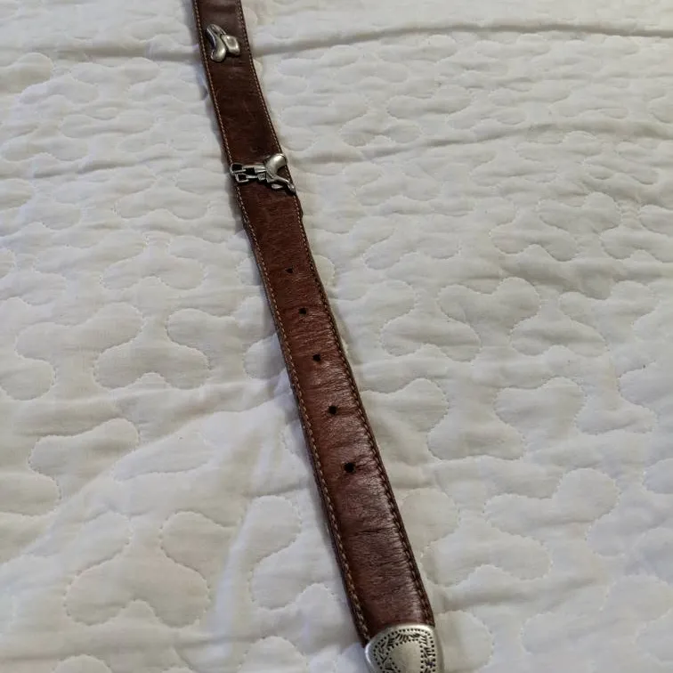 Old Brown Leather Cowboy Belt photo 4