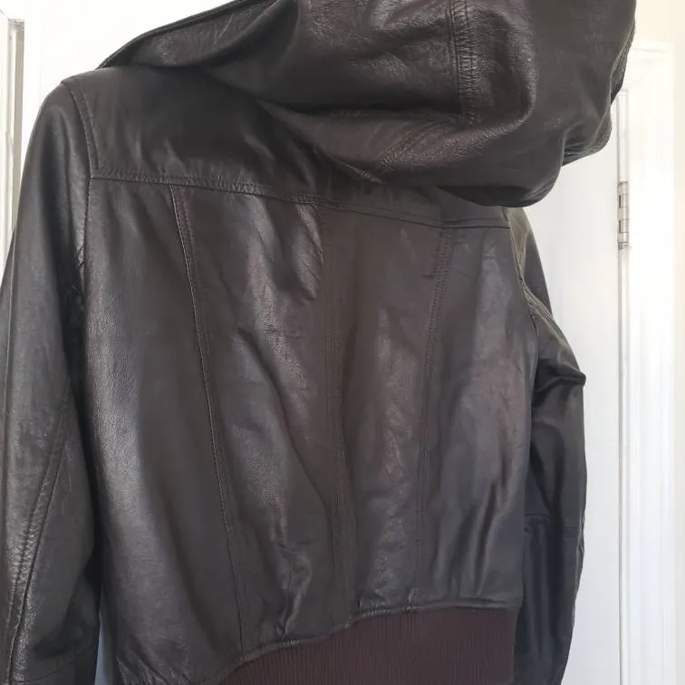 Zara Soft Leather Jacket With Huge Hood! photo 3