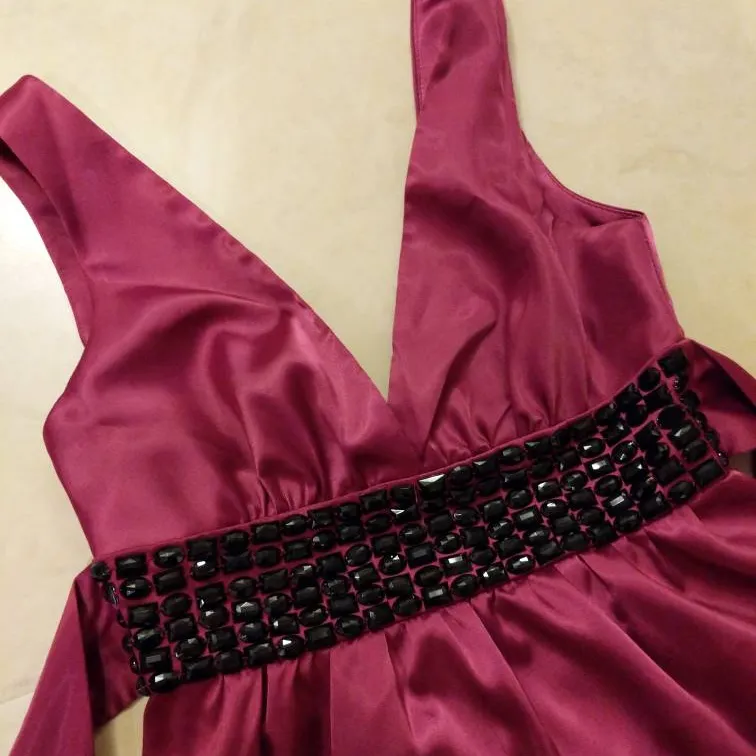 Pink Dress With Black Rhinestone Xs photo 1