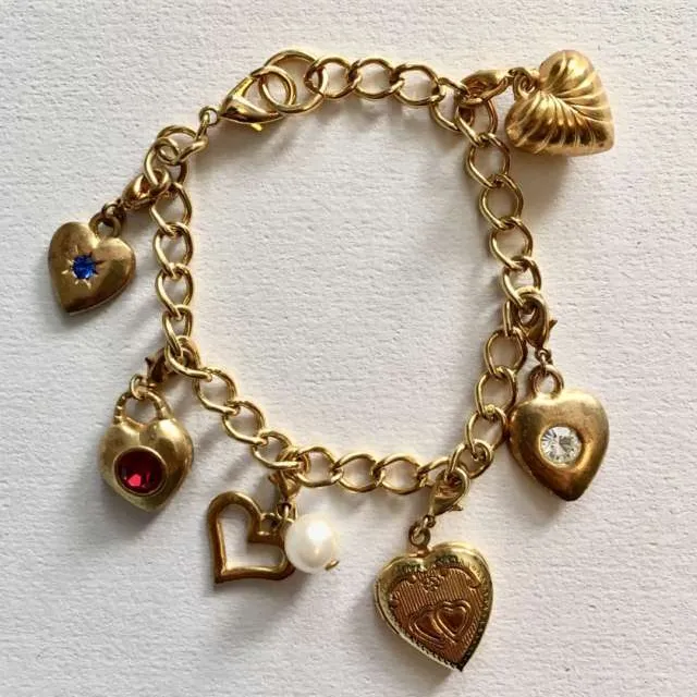 Gold Tone Heart Charm Bracelet photo 1