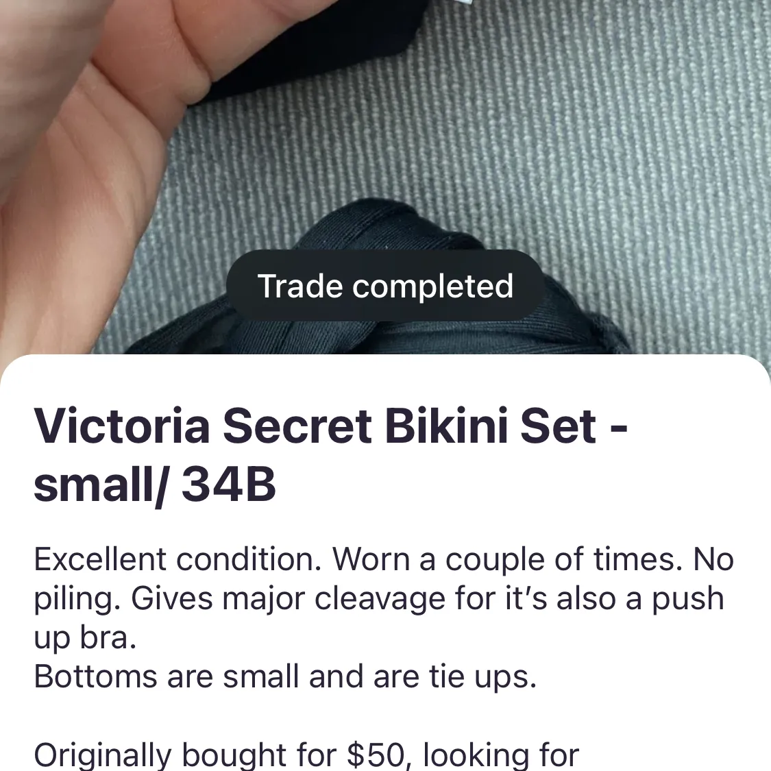 Victoria secret push-up bikini set swimsuit black photo 6
