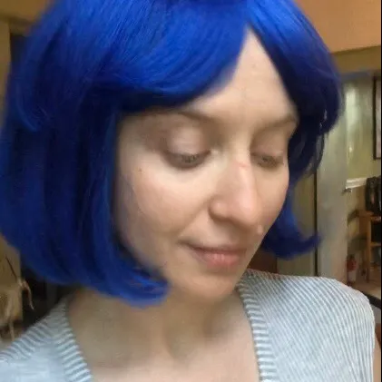 Bright Blue Wig photo 4