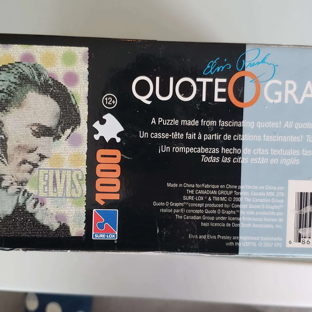 FREE w/ TRADE: 1000pc Elvis Quote O Graphs Puzzle photo 3