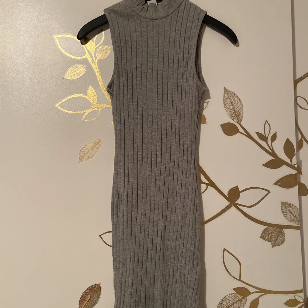 Grey Mock Neck Knit Dress photo 1