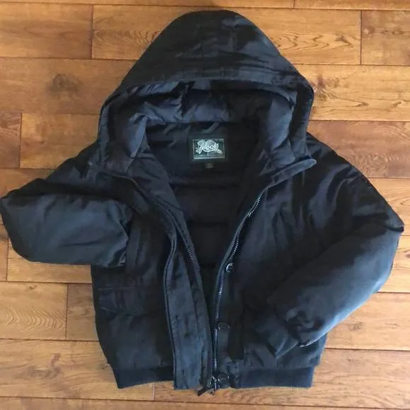 Roots Bomber Down Puff Jacket - Black, Size M photo 1