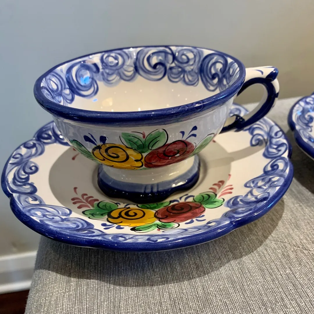 Set Of 2 Teacups, Portugal photo 1