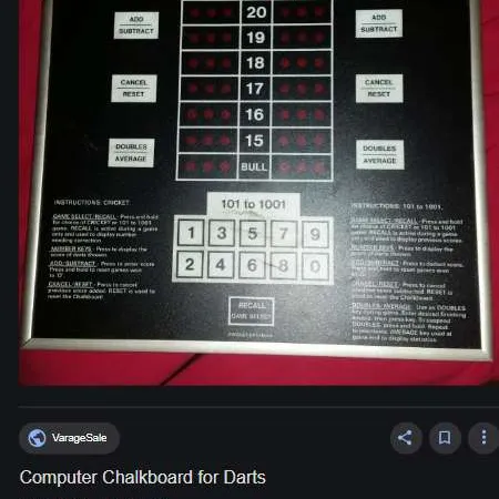Darts Electronic "Computer Chalkboard" - Scores a few dart games photo 4