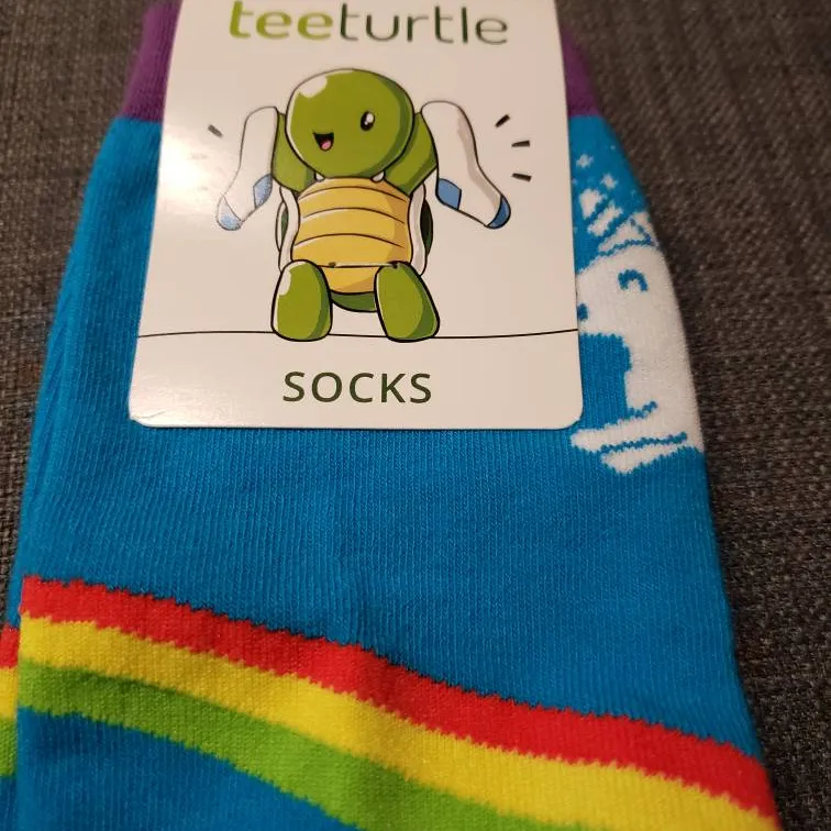 Rainbow Unicorn Teeturtle Socks photo 1
