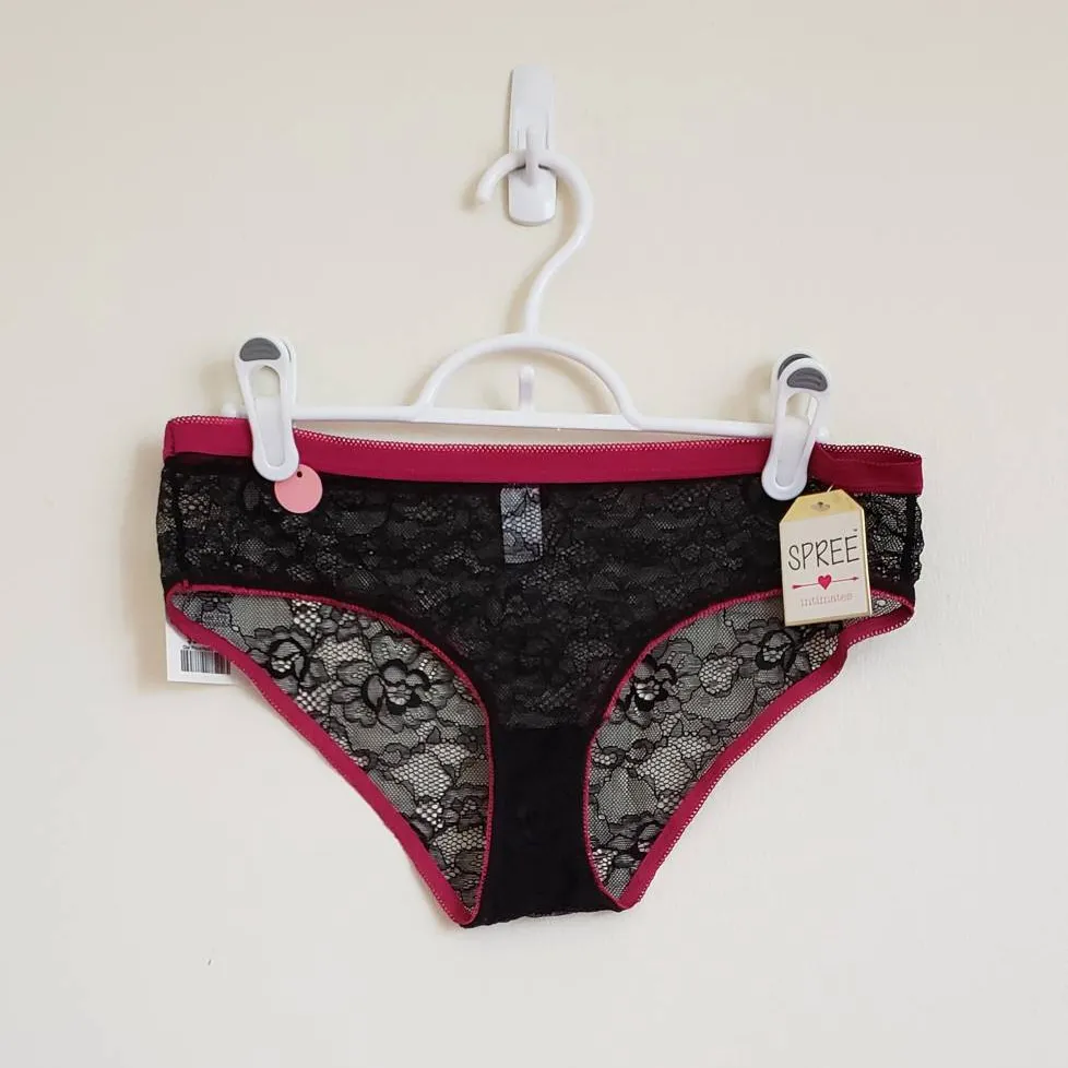 BNWT Black Lace And Maroon Underwear photo 1