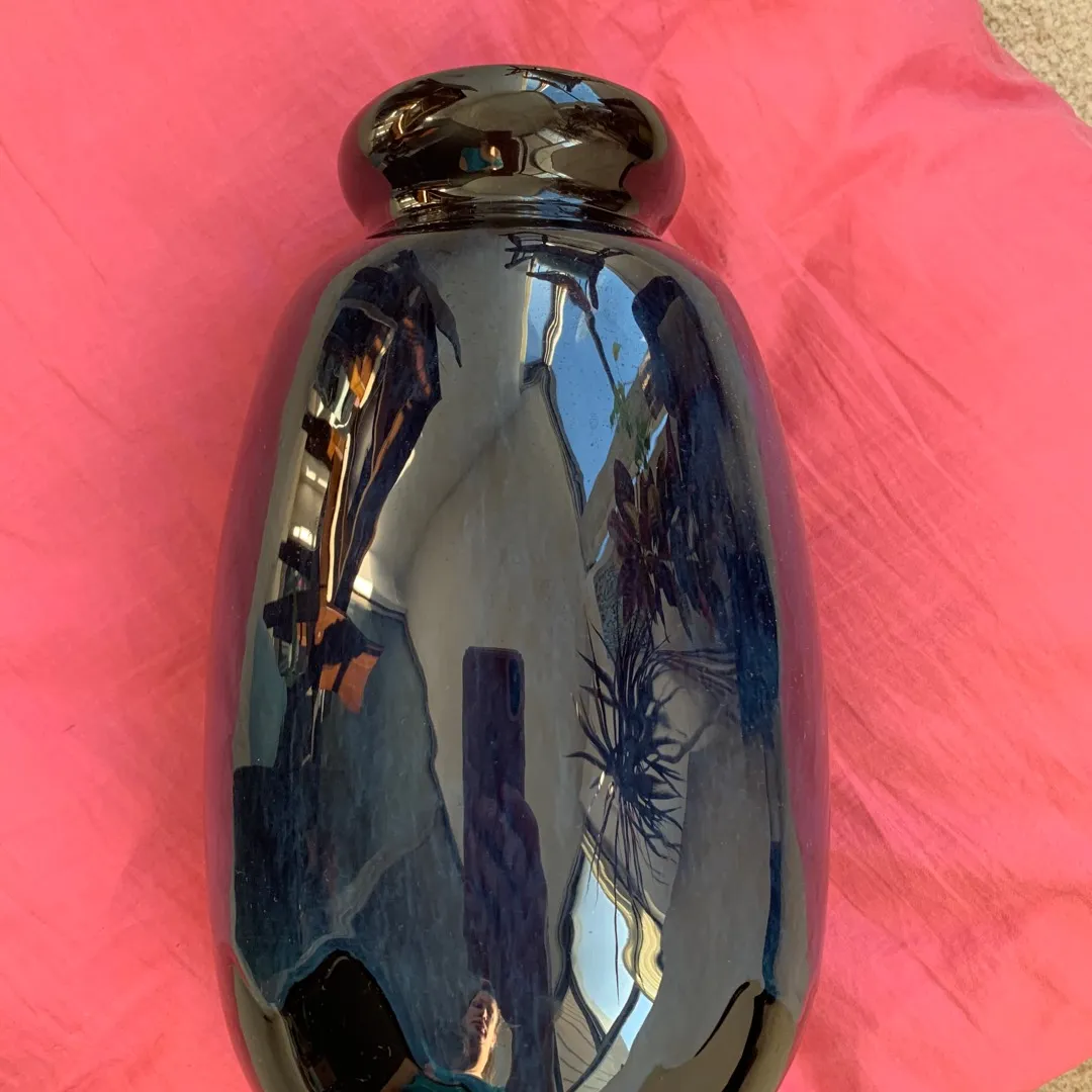 Cobalt And Black Bottom Vase photo 1