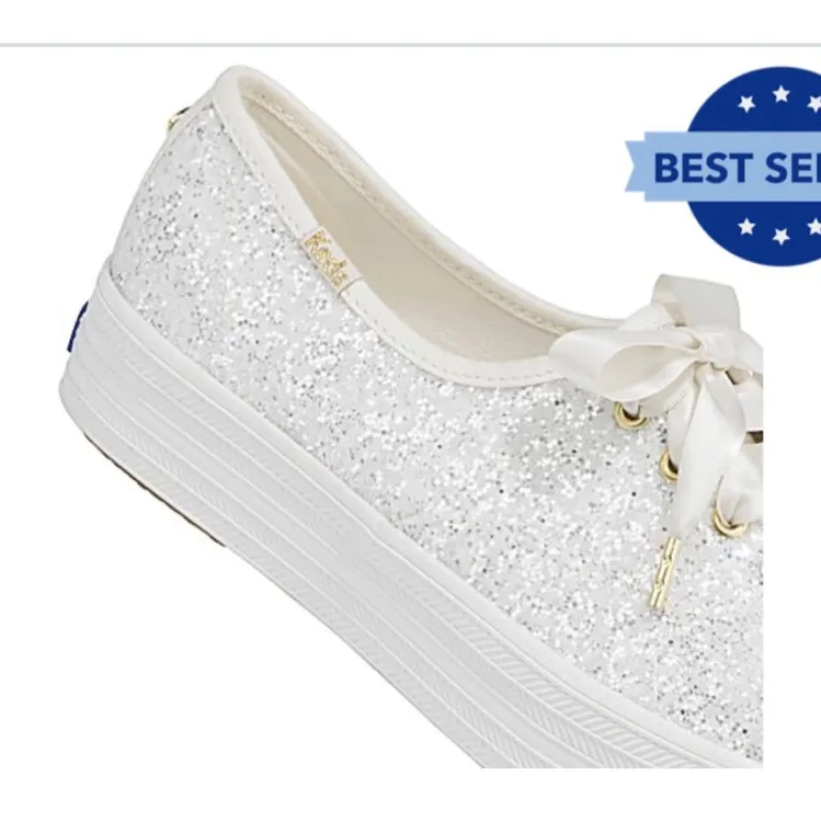 Brand New In Box Kate Spade For Keds Glitter Sneakers 9 photo 4