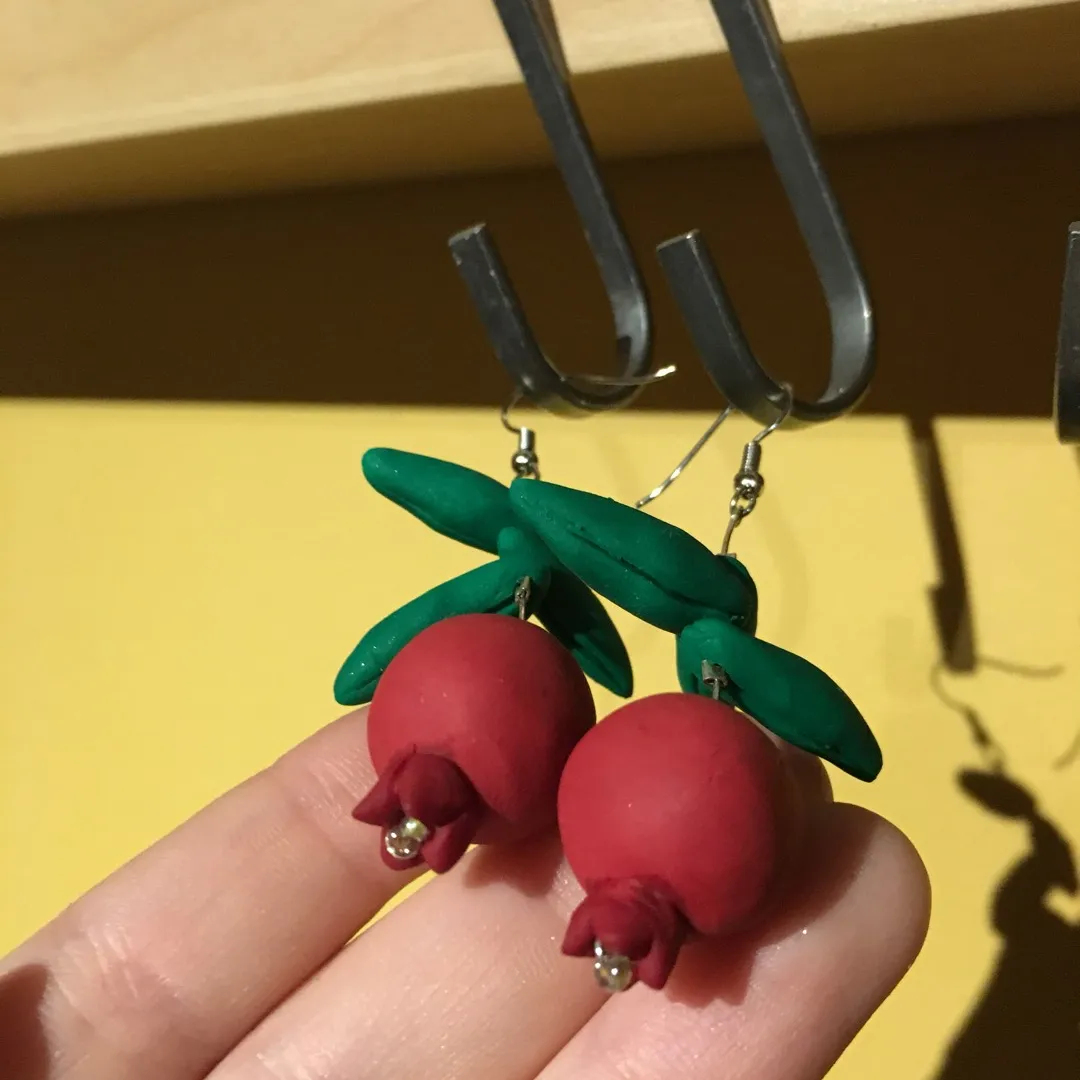 Clay Pomegranate Earrings photo 4