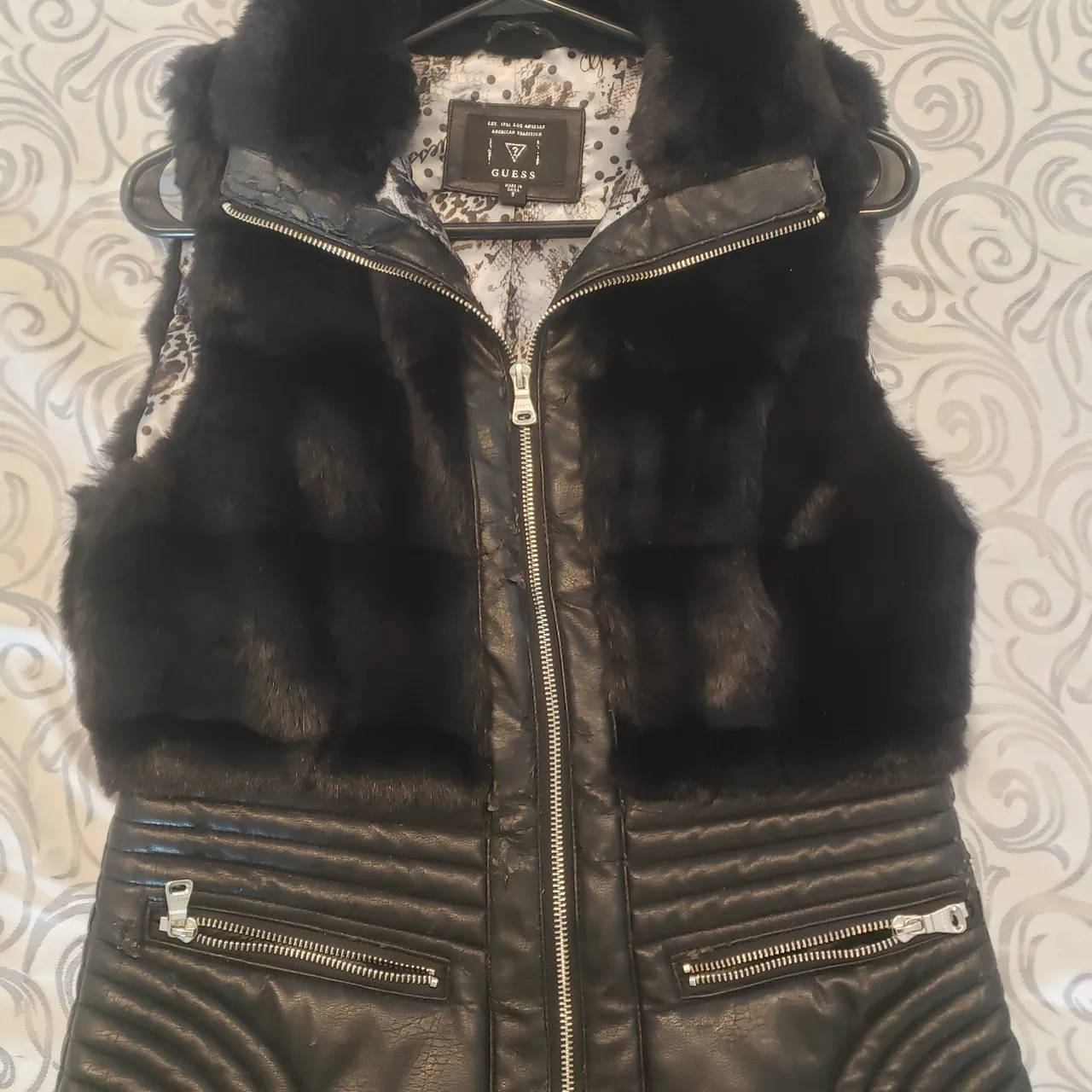 Black fur vest from Guess photo 1