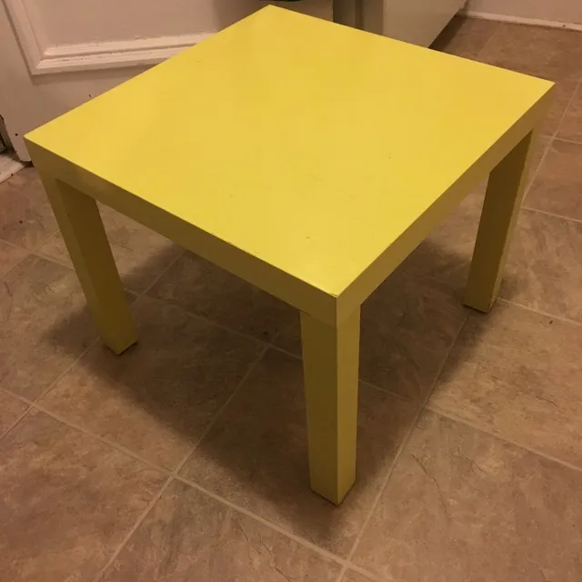 Yellow IKEA Side Table photo 1