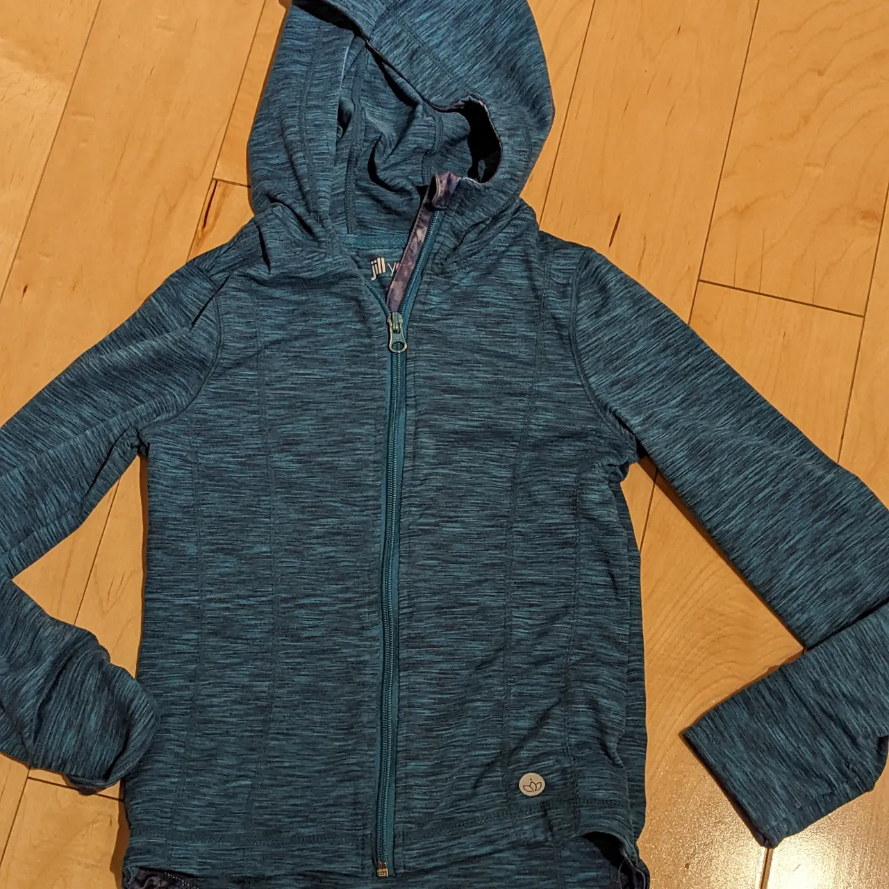 New - girls yoga zip up jacket hoodie size 10 photo 1