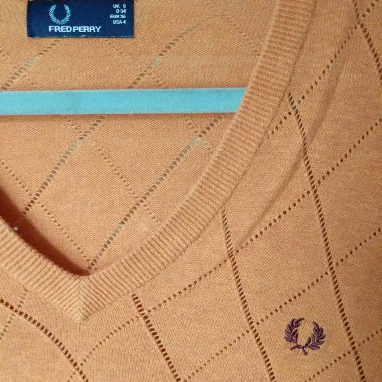 Orange Cotton Fred Perry Sweater photo 3