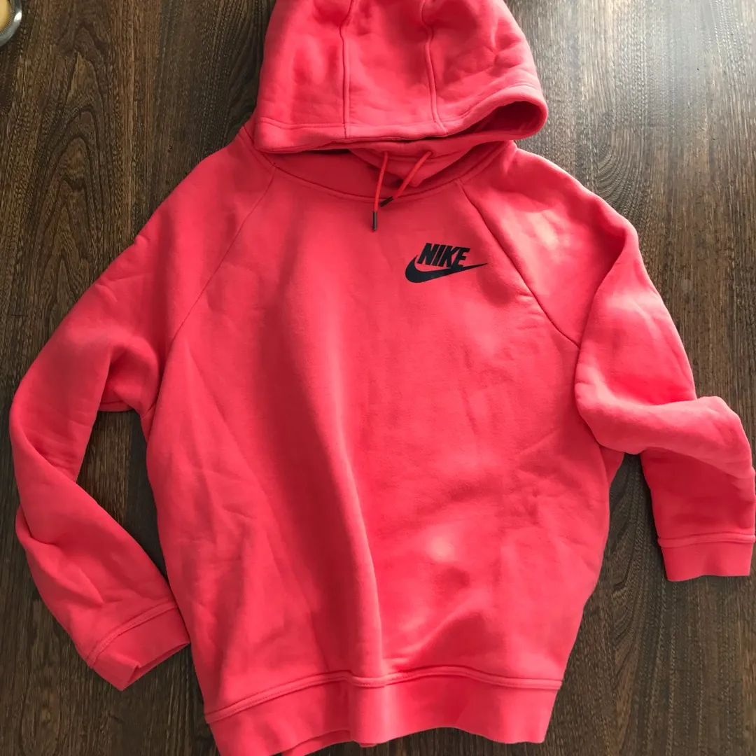 Coral Nike Funnel Neck Hoodie Large photo 1