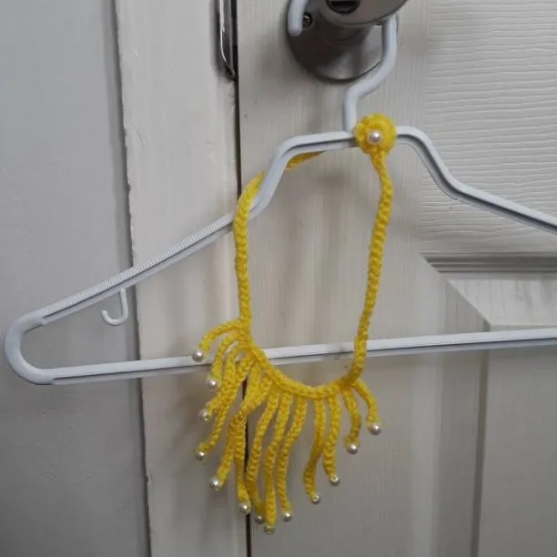 Yellow Crochet Beaded Necklace photo 1