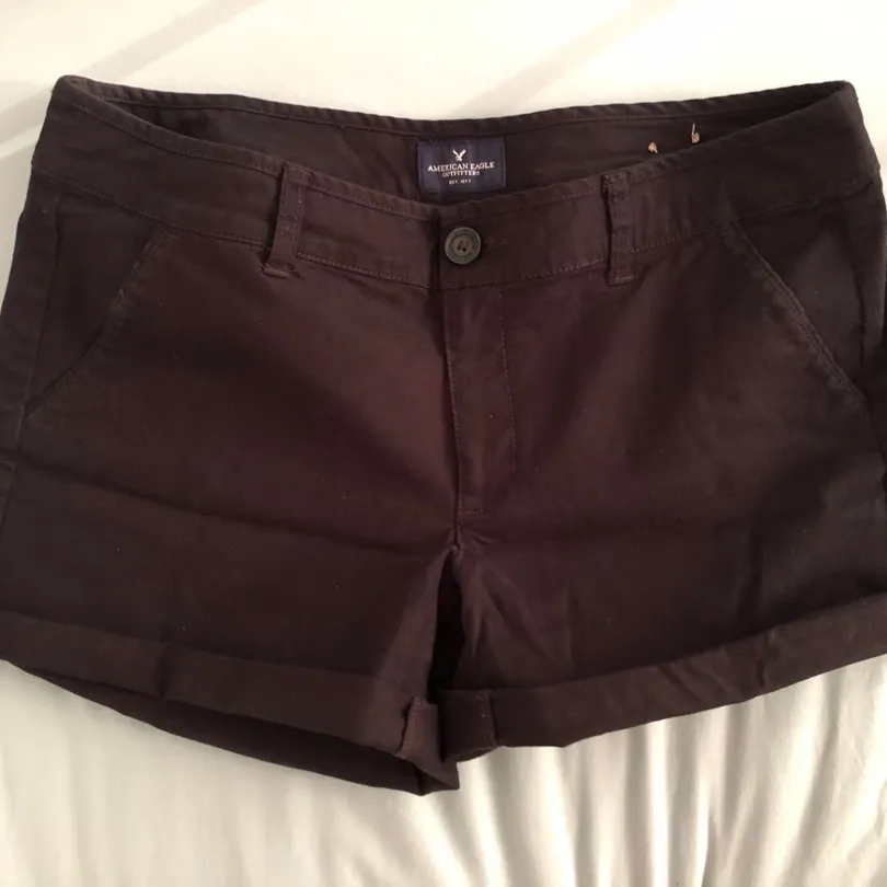 American Eagle Black Khaki Shorts – Size 12 photo 1