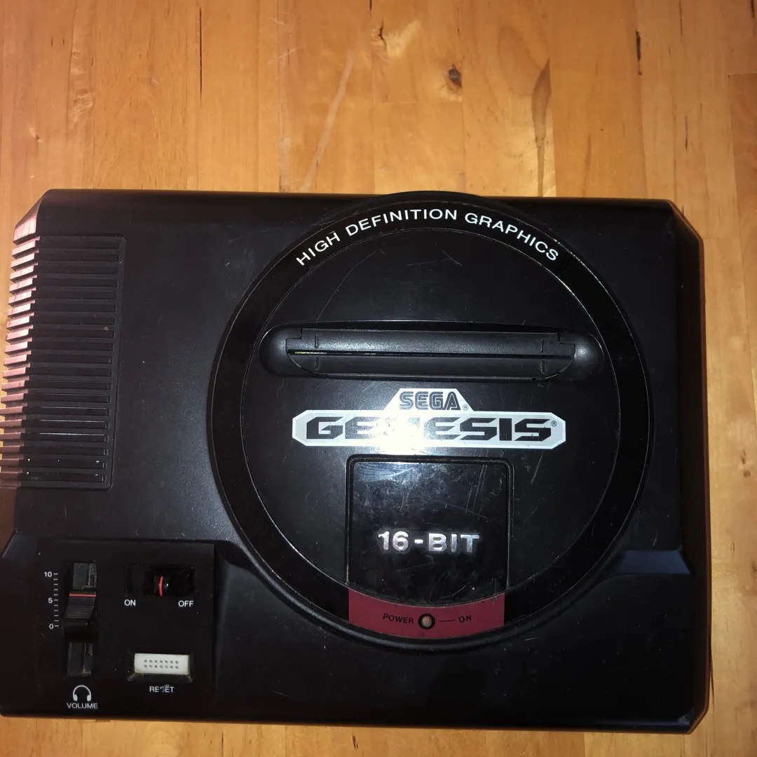 Sega Genesis With Two Controllers photo 1