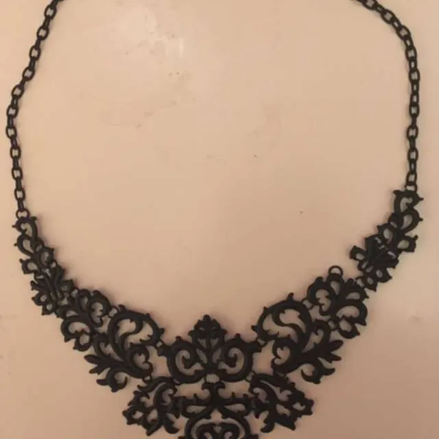 Classy, Black, Gothic Statement Necklace Choker photo 1