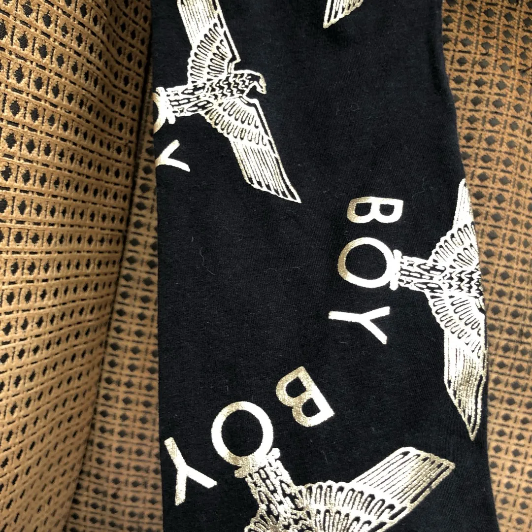 BNWOT Boy London Leggings With All Over Gold Motif photo 3