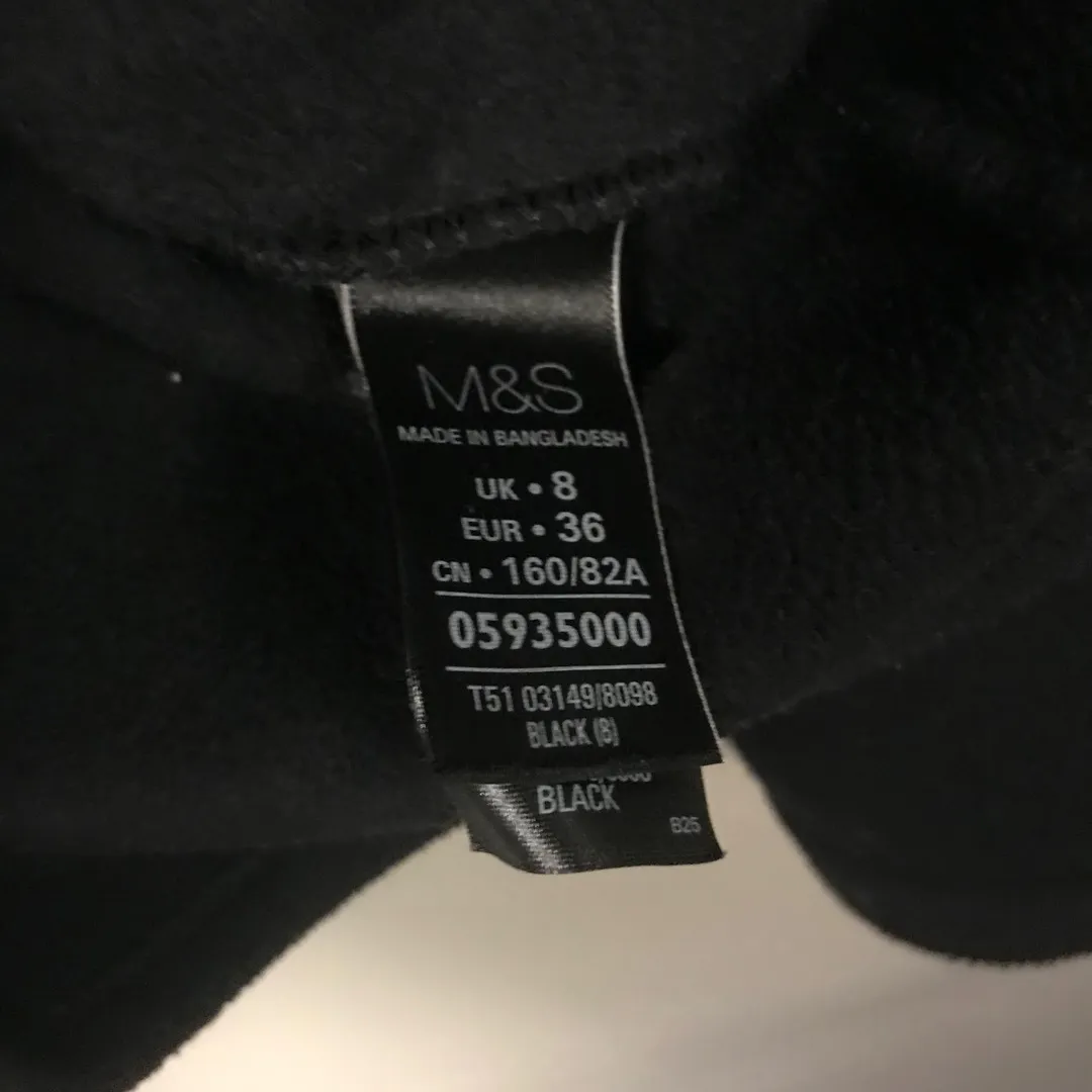 M&S Black Fleece Zip-Up (S) photo 4