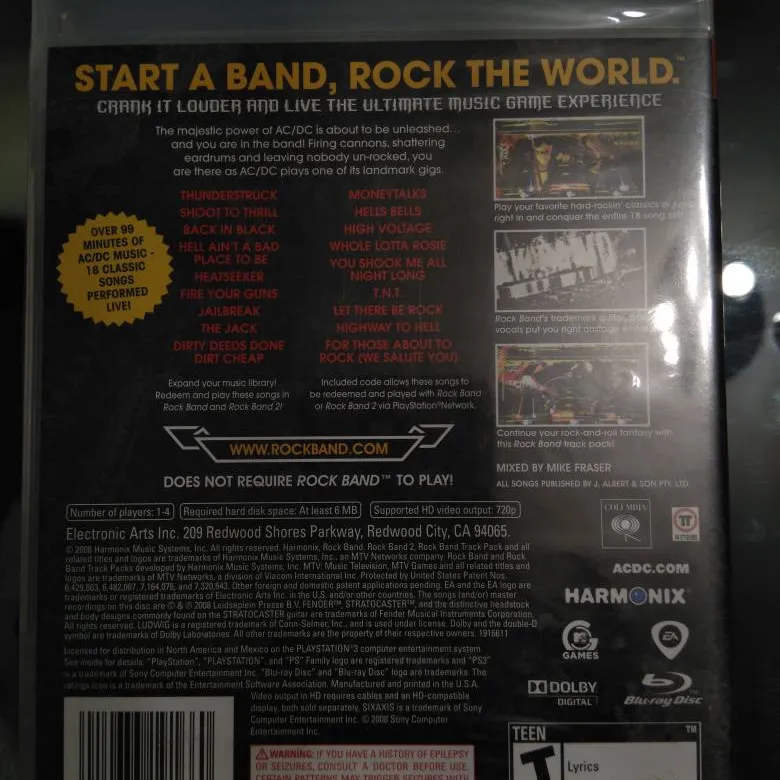 BNIB ACDC Rock Band Track Pack PlayStation Game photo 3
