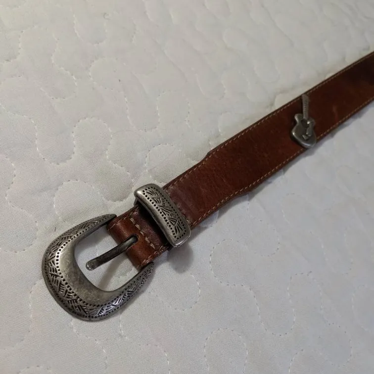 Old Brown Leather Cowboy Belt photo 3