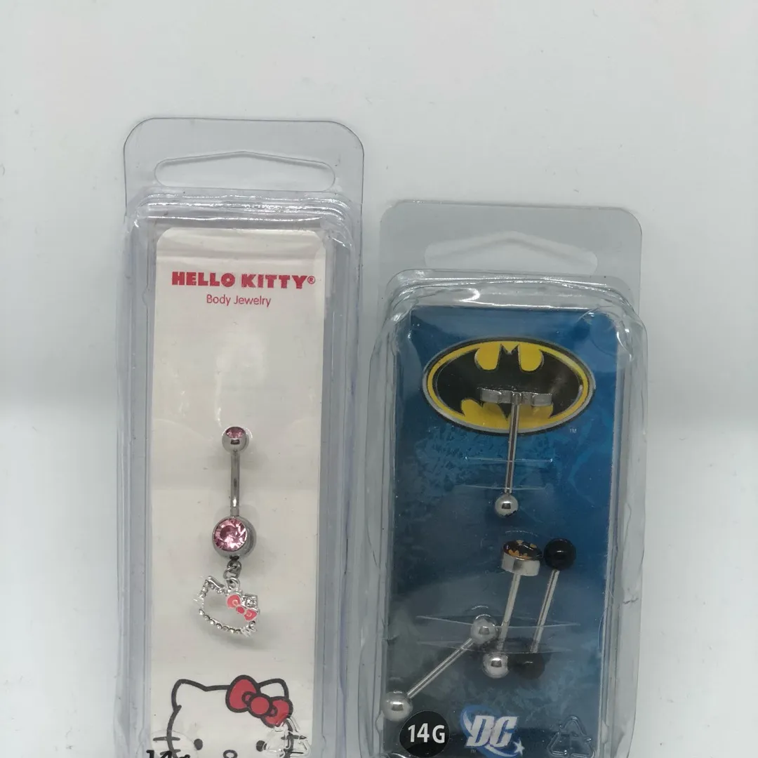 NEW IN BOX Hello Kitty & DC Batman Body Jewelry 14G photo 1