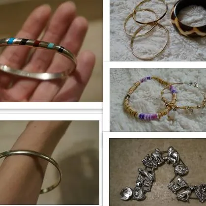 Silver gem bracelet, bangles, animal charm bracelet photo 1