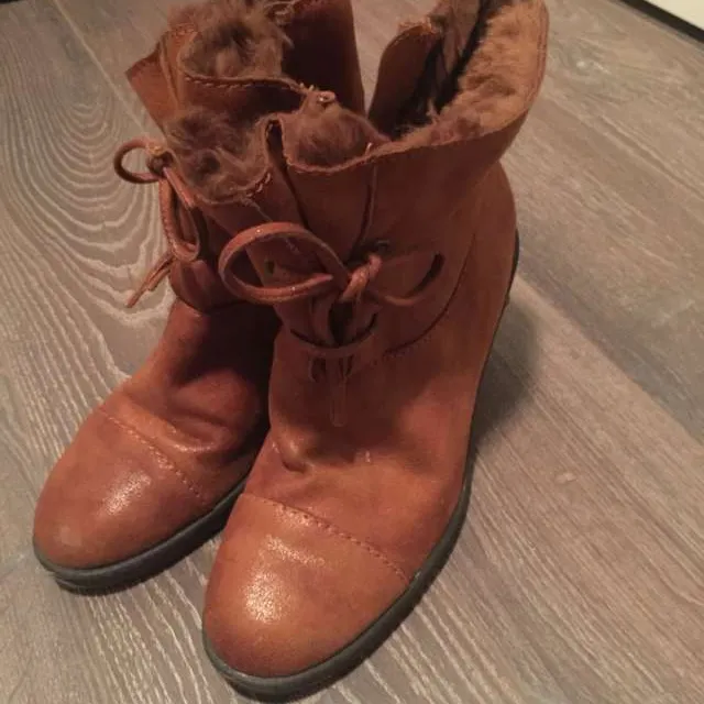 Real Leather Heeled Boots. Size 8 photo 1