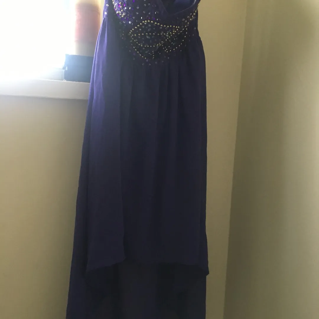 Small Purple Hi-low Beaded Top Dress photo 4
