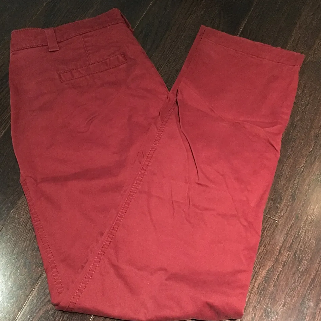 GAP Burgundy Chino Pants - Size 2 photo 1