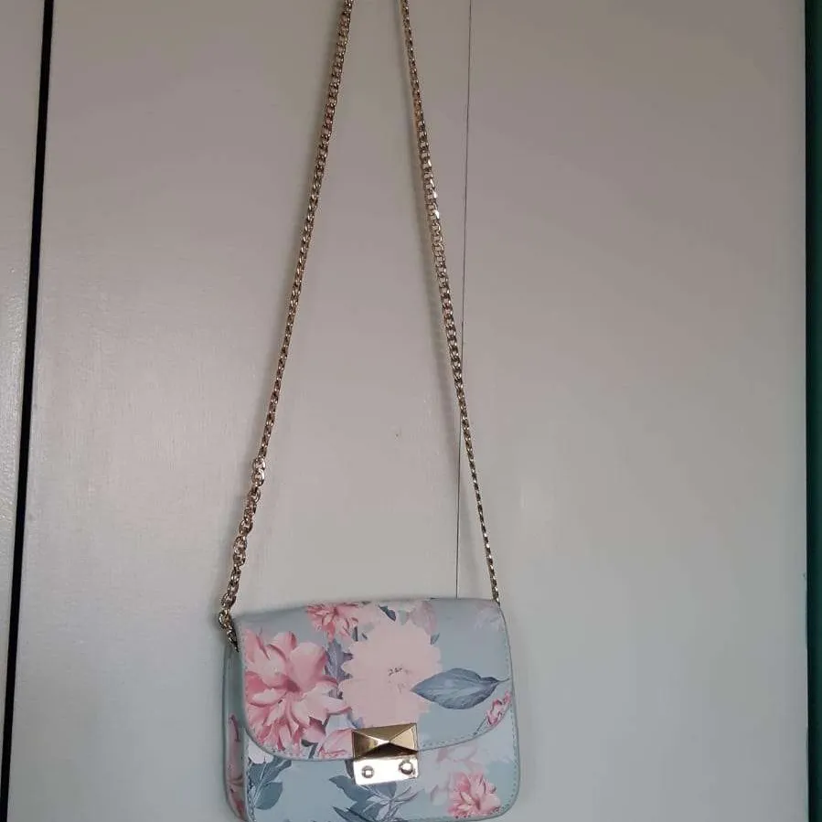 Blue and Pink Floral Purse photo 1