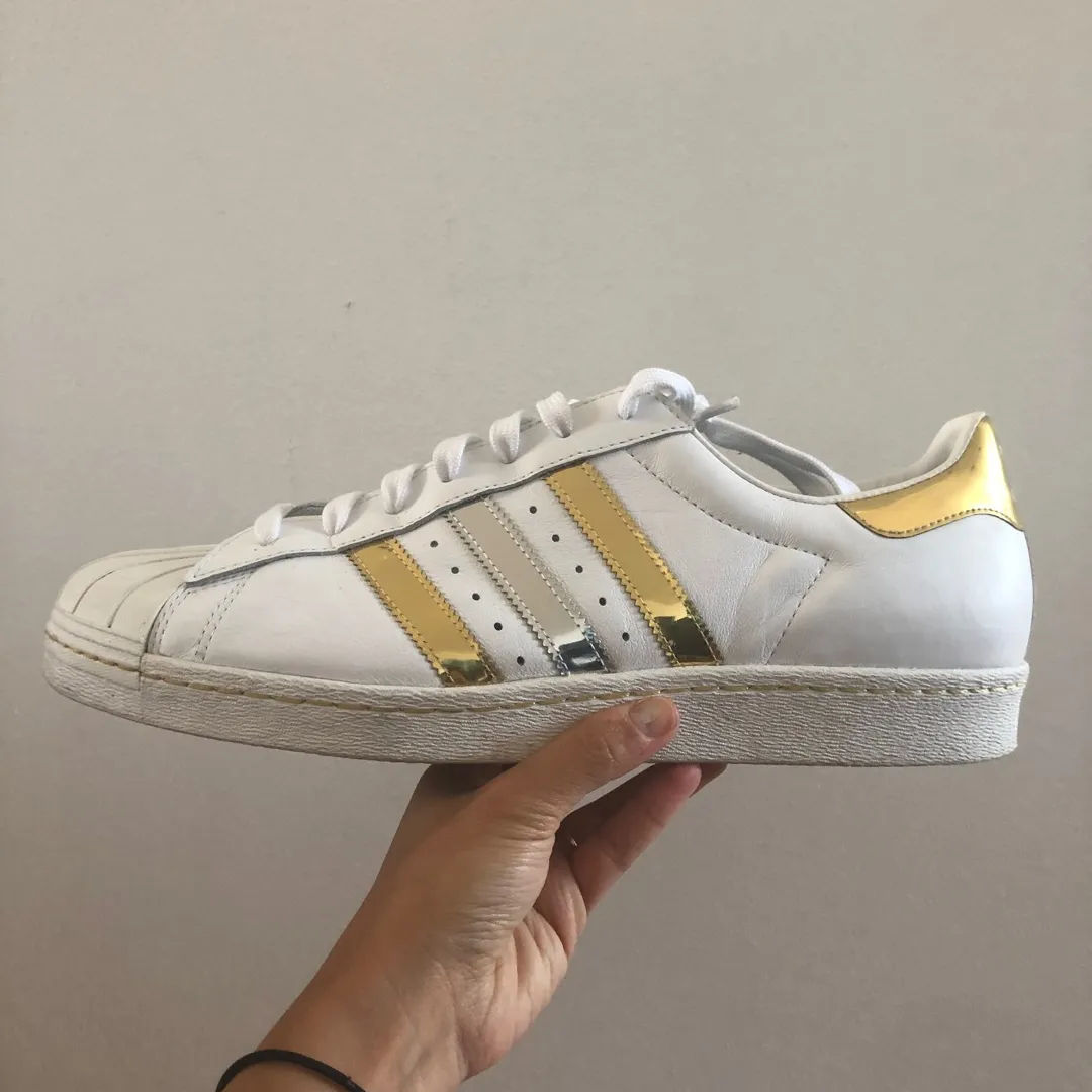 Adidas Gold & Silver Shoes Men’s 12.5 photo 1