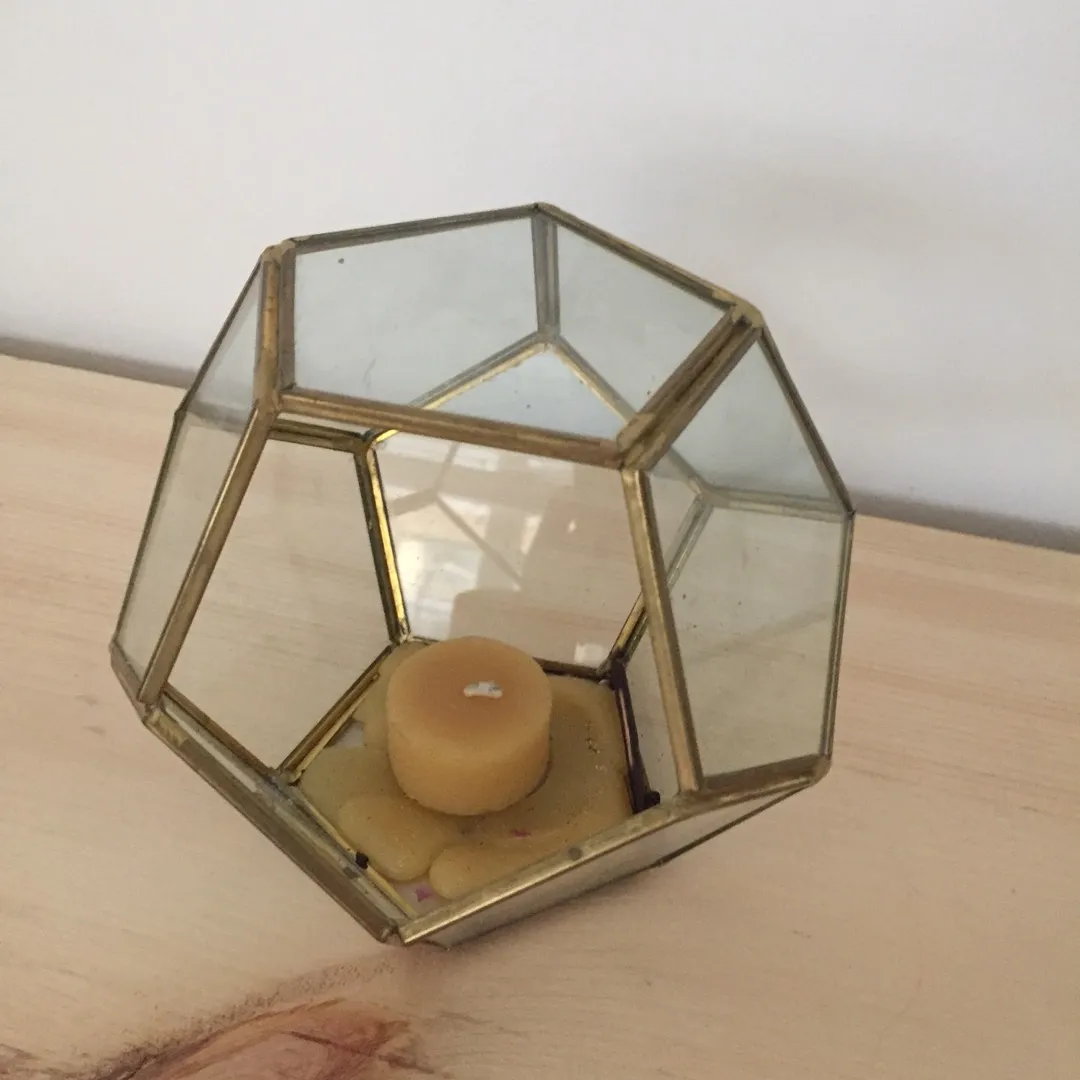 Glass Octagon Terrarium/candle Holder photo 1