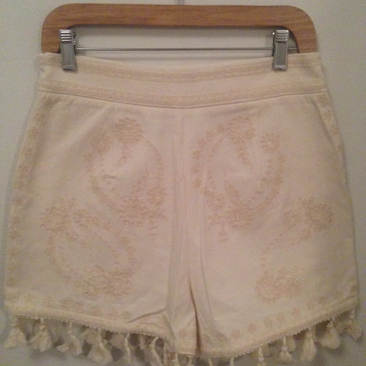 NWT Zara embroidered shorts with tassels photo 1