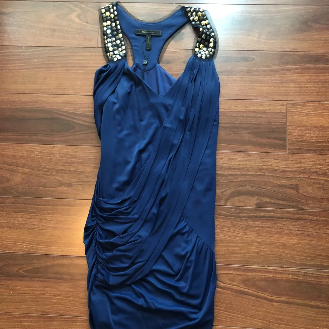 BNWT  — BCBG XXS Slinky Midnight Blue Disco Dress photo 1