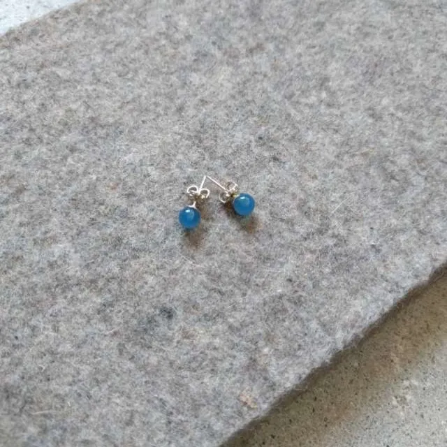Blue Agate Earrings - New photo 1
