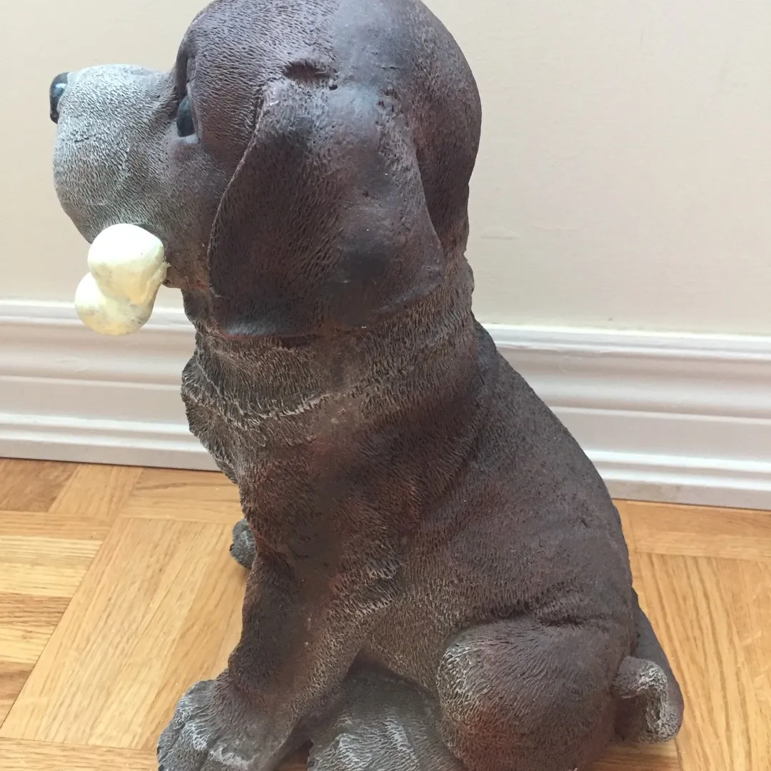 Brown Dog With Bone Garden Statue photo 5