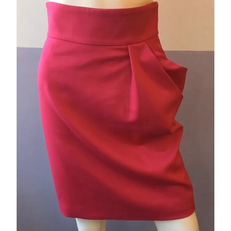hot pink vintage Versace  skirt with fanned out 1940s style f... photo 1