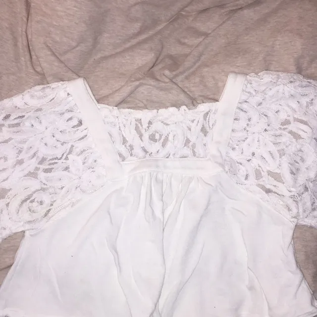 White Lace Free People Crop photo 1