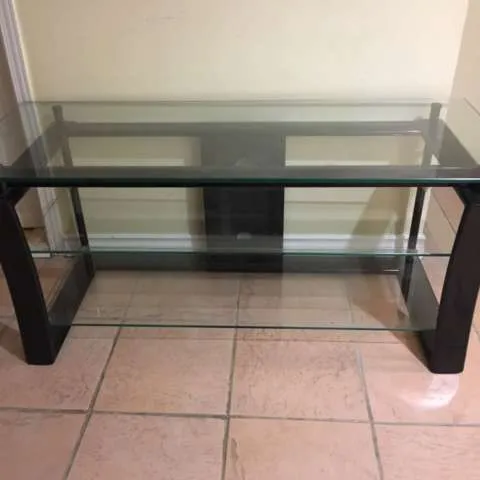 Glass And Metal TV Stand photo 1