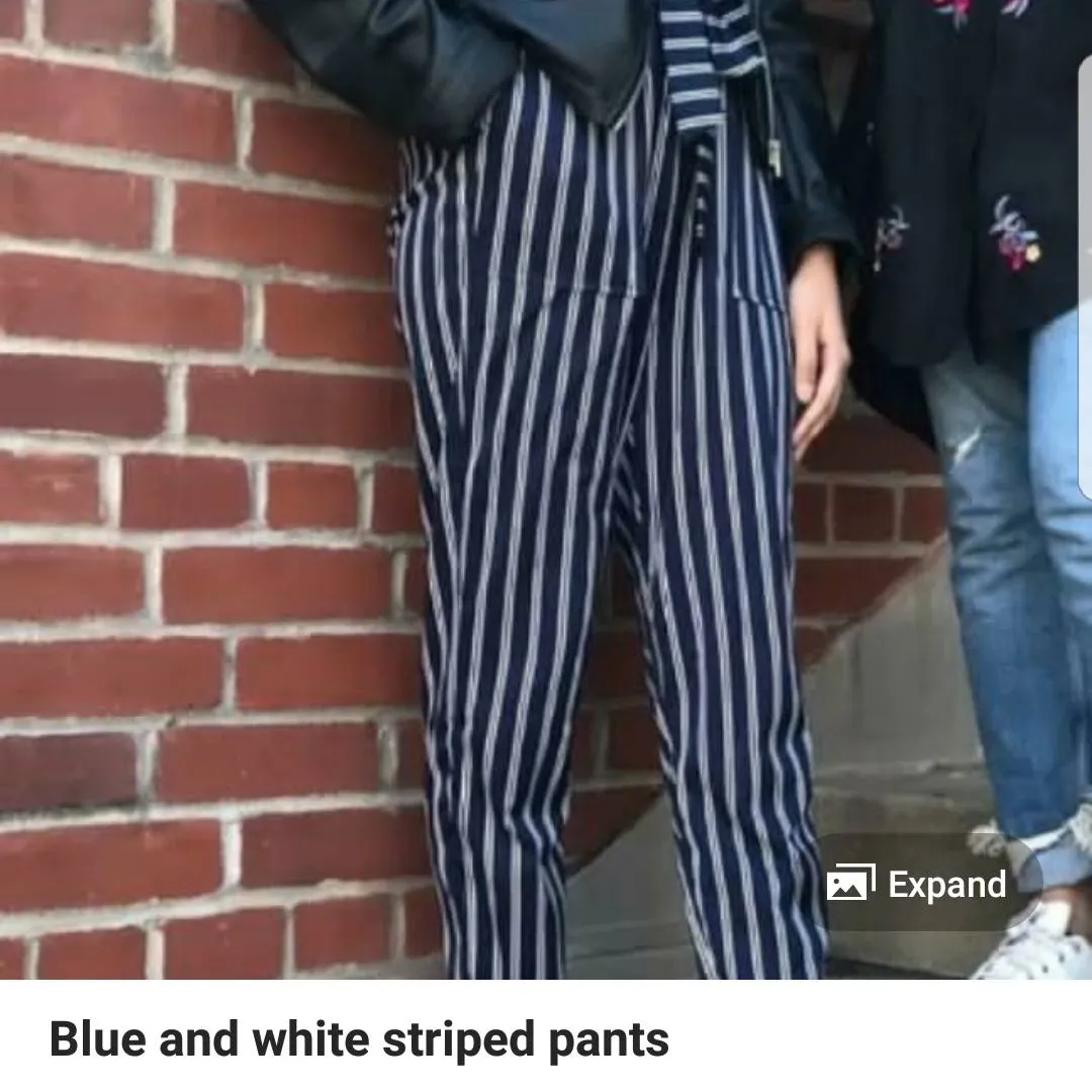 Blue And White Striped Pants photo 1