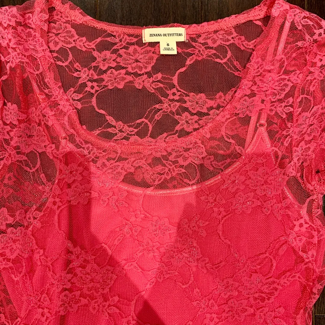 Pink Lace Top & Cami photo 3