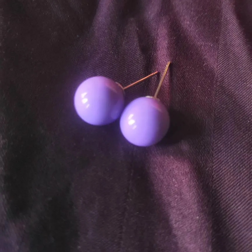 Simple Purple Sphere Earrings photo 1