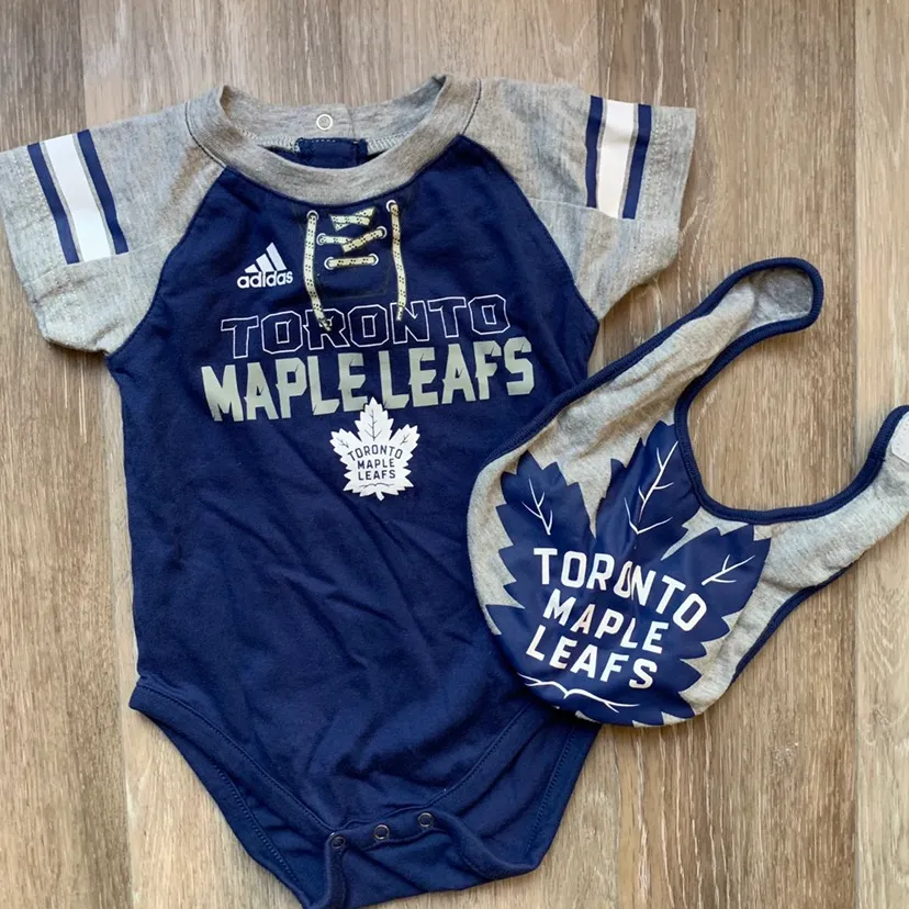 Toronto Maple Leafs 12m Onesie with Matching Bib by Adidas photo 1