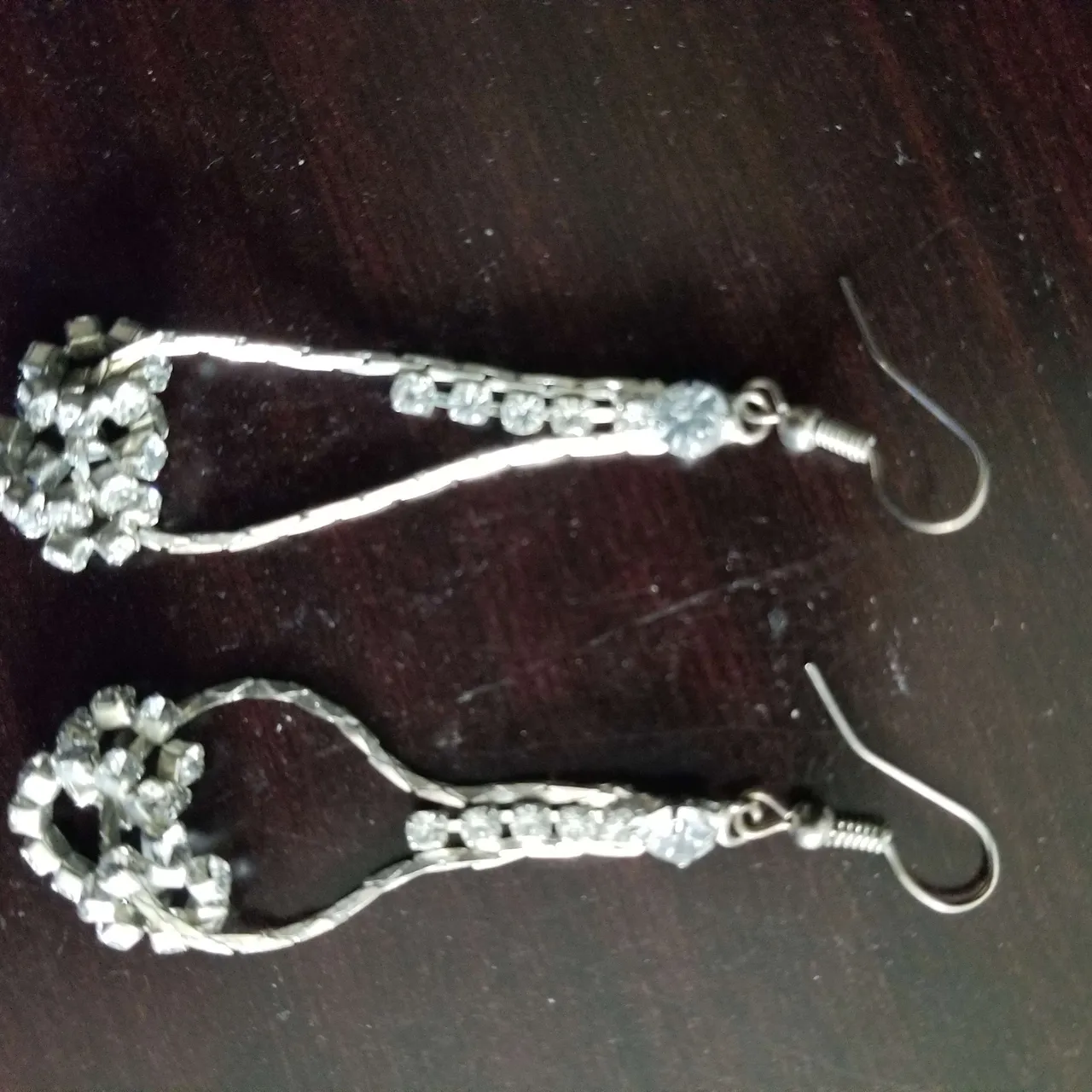 Stunning silver and "diamond" earrings photo 1